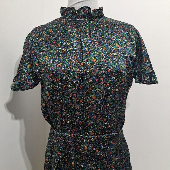 Cynthia Rowley Tina Silk Floral Ditsy Ruffle Mini Dress Size 8 Multi-Color NWT - Picture 14 of 16